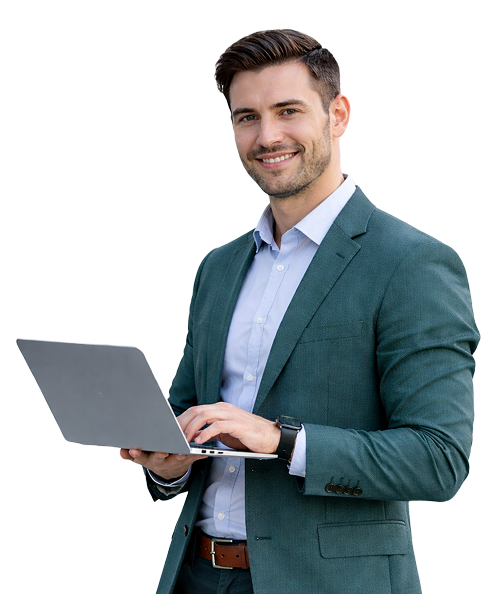 Professional with laptop